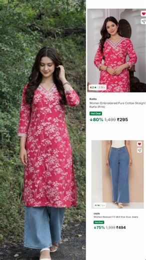 Daily Wear Kurta with Jeans | Simple & Stylish Outfit ✨#kurta