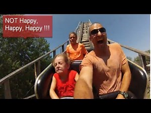 Kid scared on roller coaster! First roller coaster ride! Funny Faces! GoPro 3 - Silver Edition