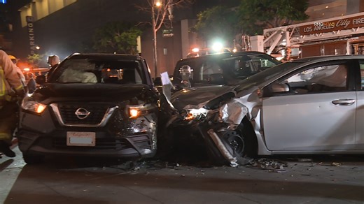 Violent downtown Los Angeles crash caught on dashcam