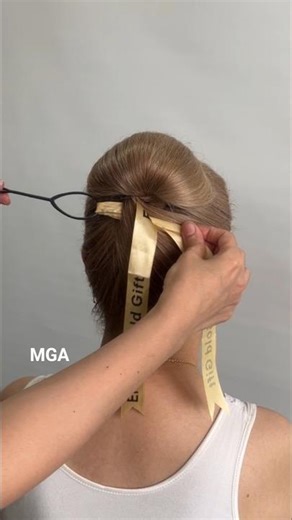 How to Do a High Classic Updo with a Clip & Ribbon Trick 🎀