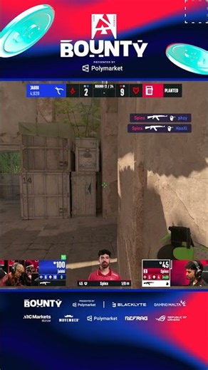 Spinx CLUTCHES 1v3 with INSANE READ to secure round #blast #bounty #cs #cs2 #csgo