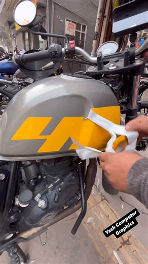 Vijay Kumar Sticker Wrapping on Instagram: "Himalayan 411 Tank Graphics Design Yellow Rim Tape @yashcomputergraphics @jsfilmsindia @jatt_prabhjot . . . . . .#himalayan #yellow #wrap #instagram #reels #viral #india #viralreels #reelsinstagram #training #reelsindia #bikers #new #2026 #explorepage #explore #follow #followme #followforfollowback"