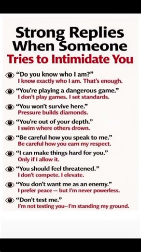 Strong Comebacks When Someone Tries to Intimidate You #humanbehavior