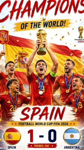SPAIN ARE WORLD CHAMPIONS! 🏆 Spain 1-0 Argentina | Torres 106' | FIFA World Cup 2026 Final #spain