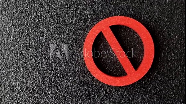 A prohibition or ban sign as a warning to stop, about rules, or about danger. A prohibition sign