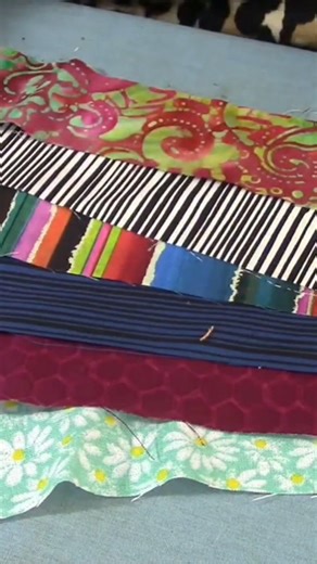 Raw Edge Topstitched Crazy Quilt Block - Block 4
