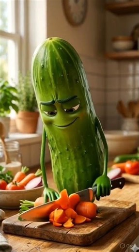 cucumber object talk ai 3D animation video #trending #cartoon #viral #cartoon #3danimation #ai #top