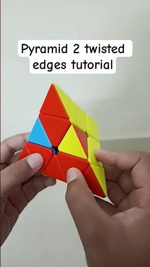 How to solve last 2 twisted edges of pyramid||#shorts#cubing
