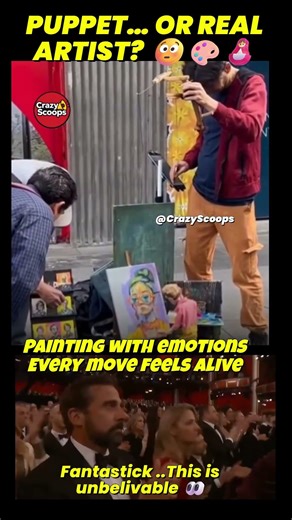 Puppet Painting Like a Human?! 😳 Emotional Street Art #trending #memes #shorts #viral #painting #yt