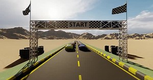 Dynamic Sports Car Race Start Line Animation