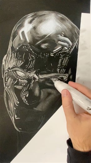 Erasing charcoal to draw the silver surfer. Thought I’d challenge myself. #silversurfer