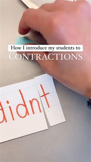 55K views · 301 reactions | From creativelyteachingfirst on IG: “Here’s how I introduce my students to contractions! Contractions can be a tricky concept for first graders! I write two words on a sentence strip. I show my students what it looks like when the two words are put together. I cut out the letters that get 'kicked out' and use a small sticky note to put the words back together. This visual helps students see what is really happening with contractions!” | Edutopia | Facebook