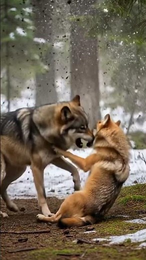 Wolves Fighting Fiercely in the Forest – Battle for Territory! #wildbattle #animals #wildlife