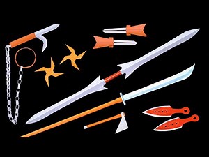 07 NINJA WEAPONS you must to know || Ninja Star/Kunai/Claws/Axe/Sword/Spear