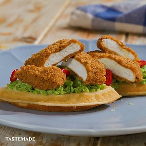 73K views · 85 reactions | One combination that will always have our back is Chicken and Waffles. It is so easy and you just absolutely can’t go wrong! And with added hot honey?! You’re in for a treat, right Birds Eye? Shop the ingredients  https://go.whi.sk/VjQZZ | Tastemade UK | Facebook