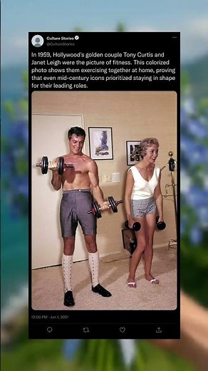 Hollywood Fitness in 1959 💪✨ Tony Curtis & Janet Leigh #TonyCurtis #JanetLeigh