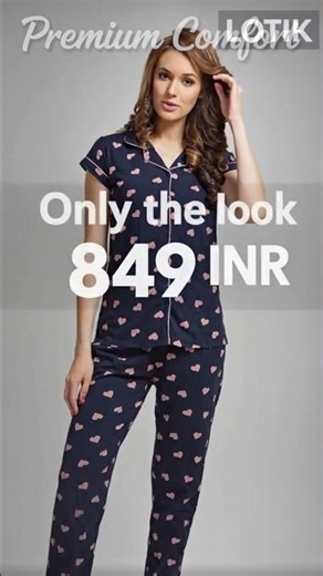 LOTIK Women's Cotton Heart & Gola Printed Nightwear Set #fashion #outfitideas #aesthetic #style