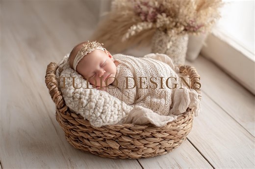 Digital Backdrop Newborn Boho, Baby Photo Prop Composite, Neutral Basket, Overlay, Boy or Girl, Baby Basket Backdrop - Etsy
