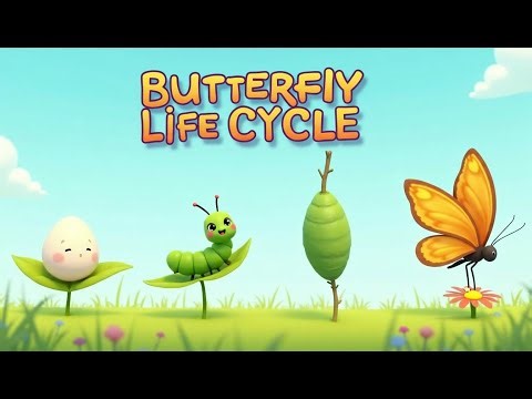 Butterfly Life Cycle Song 🐛🦋 | Egg, Caterpillar, Chrysalis & Butterfly | Educational Kids Songs