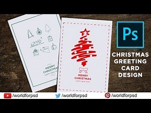 🎄☃️How to make Christmas Greeting Cards in Photoshop CC Tutorial | Christmas Card Design Photoshop💖🎊