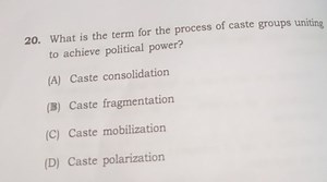 What is the term for the process of caste groups uniting to ach... | Filo