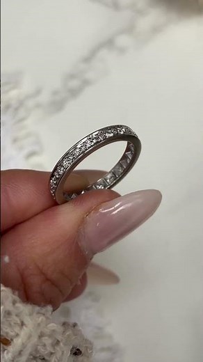 Antique 1930s Full Diamond Eternity Ring in Platinum