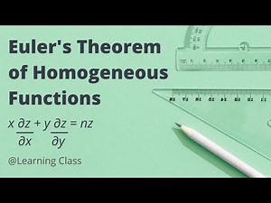 Euler's Theorem of Homogeneous Functions (Proof) | Partial Derivatives | Real Analysis