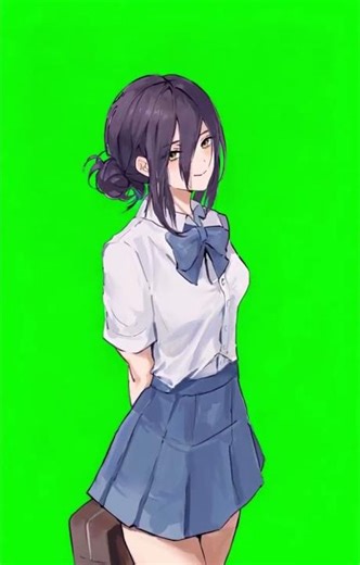 Cute Anime Girl Green Screen for Edits | High Quality Anime Overlays 🔥