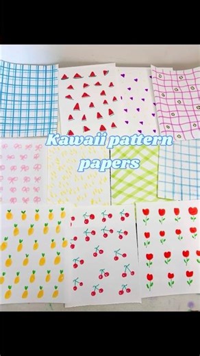 DIY pattern papers for journaling || Kawaii pattern papers || #diy #patternpaper #shorts