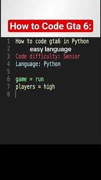 How to code Gta 6: #python