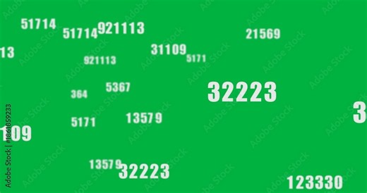 Multiple numbers changing against black background