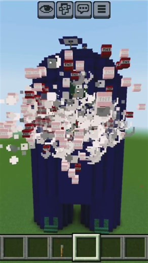 blasting a big among us statue in minecraft #blast #amongus #statue #minecraft #shorts