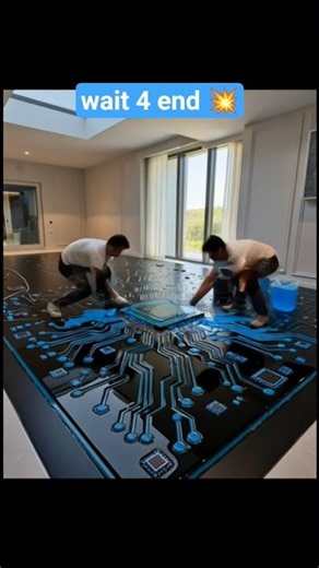 Futuristic PCB Epoxy Floor 😱 Final Machine Polish Reveal #interiordesign #home #qualityflooring
