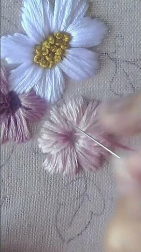 Satin Flower Embroidery Easy Method SHORT