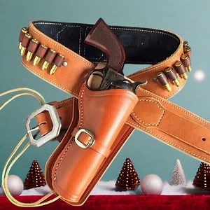 Western Cowboy Dual Holster Rig Hand Tooled Leather Gun Belt Tan With Ammo Loops Barrel Size 4"-7.5" - Etsy