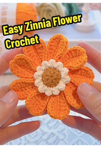 Step-by-Step Zinnia Flower Crochet Tutorial for Beginners