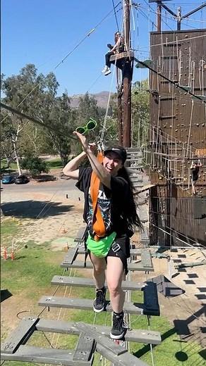 Climbing the high ropes challenge course