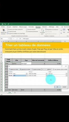 Comment trier un tableau Excel sur plusieurs colonnes