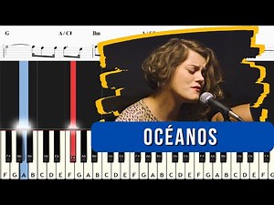 🎹 Océanos - Hillsong | Tutorial de Piano Fácil - Acordes y Partitura #pianocristiano #notas #acordes