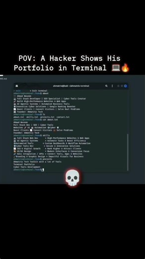My Portfolio in a Bash Terminal 🤯 | Developer Portfolio Preview #hacker #bashscripting #shorts