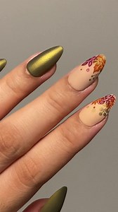 4.7K views · 56 reactions | Wrap your nails in warm autumn colors ✨. Watch this reel to see how Falling Leaves (M424) can transform your nails into a autumn masterpiece. From golden ochre to the softest beige, this quick tutorial will guide you through creating a manicure that's as cozy as your favorite blanket. Get ready to fall in love with your nails this season! ⁠ ⁠ 殺Mani x @nails.lachica⁠ Products Used: Falling Leaves (m424) stamping plate | Maniology | Facebook