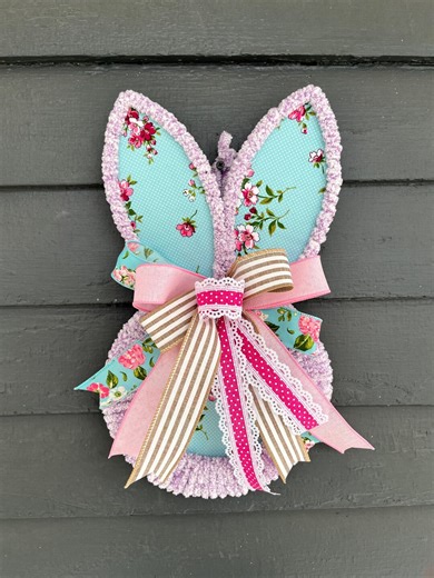 Easter Bunny Wreath, Chunky Yarn Bunny - Etsy