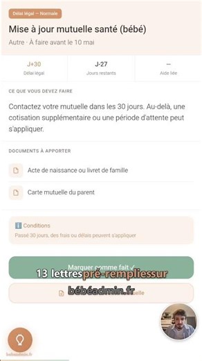 13 courriers pré-remplis pour jeunes parents