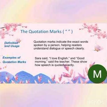 Quotation Marks Explained | Direct Speech in English