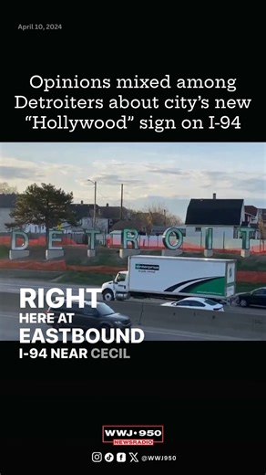Detroit’s highly-anticipated “Hollywood”-style sign can now be found along I-94 on the city’s west side, but it seems opinions about the finished product are mixed among Detroiters. More here: https://bit.ly/43RAxhU 🎥 Charlie Langton | WWJ Newsradio 950