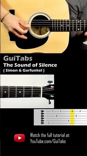 How to play The Sound of Silence 🎸 (Short Version) - Simon & Garfunkel / Guitar Lesson / GuiTabs