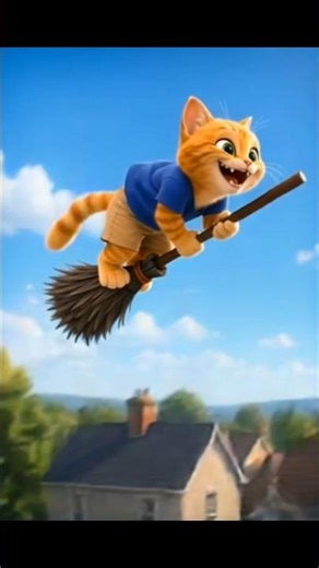 The Flying Cat's Magic Broom Adventure ✨🐱