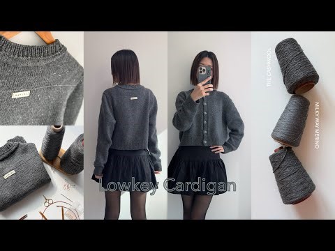 Knitting vlog (sub)ㅣ 🩶 knitting Lowkey cardigan 🌌 Milky Way Merino 🧶 banul iyaki pop-up
