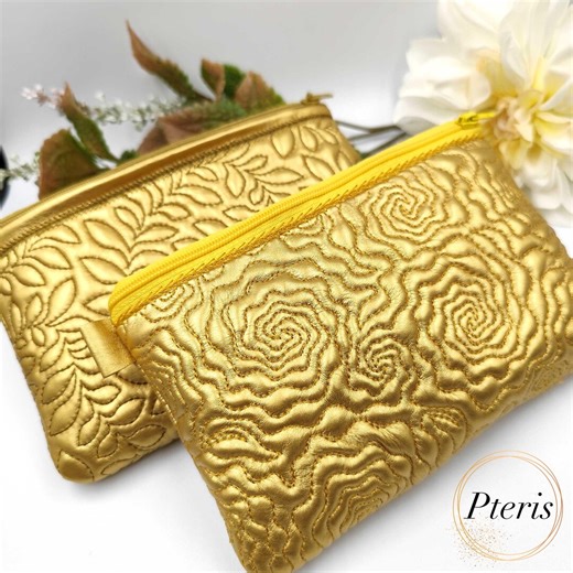 Quilted Flower Embroidery Makeup Bag: In-the-hoop Zipper Pouch (5x7, 6x10, 7x12 Hoop) - Etsy