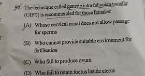 The technique called gamete intra fallopian transfer (GIFT) is ... | Filo